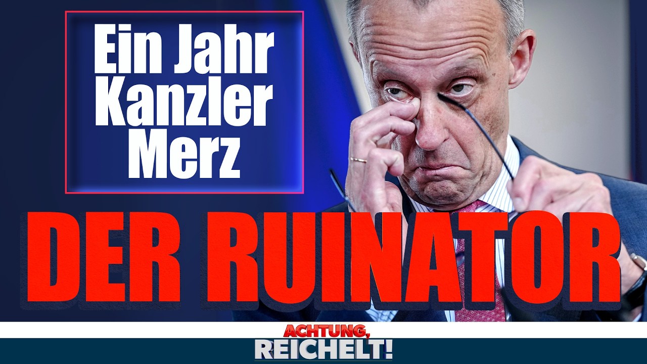 Friedrich Merz Kanzler – Friedrich Merz am Rednerpult im Deutschen Bundestag – Kanzler der CDU nach einem Jahr im Amt