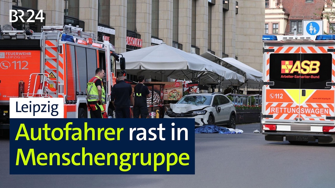 Amokfahrt Leipzig – Polizeiabsperrung in der Fußgängerzone Leipzig nach der Amokfahrt mit Einsatzkräften