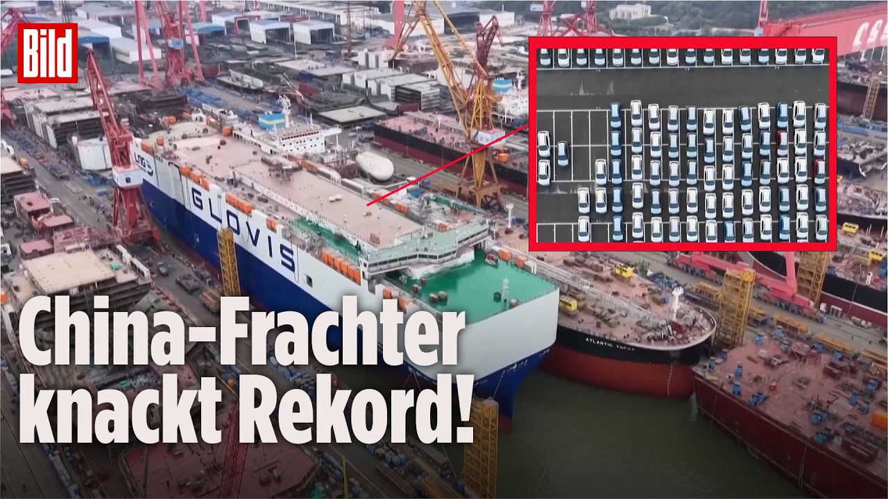 Der größte Autofrachter der Welt von Guangzhou Shipyard International für Hyundai Glovis auf dem Meer