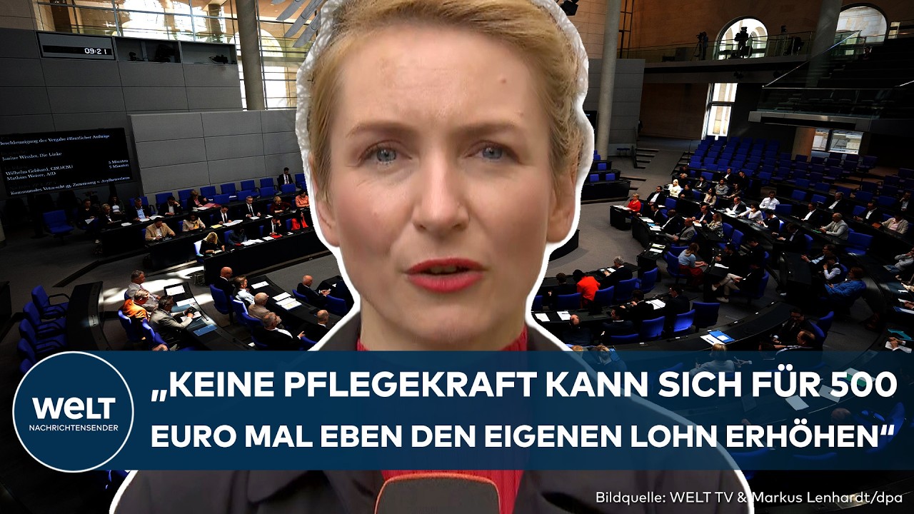 Ines Schwerdtner, Parteivorsitzende der Linken, spricht über einen Deckel bei den Bundestagsdiäten im Bundestag