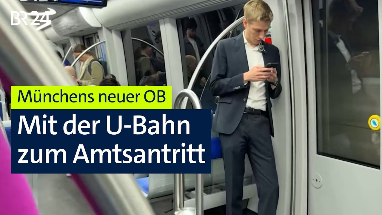 Dominik Krause Oberbürgermeister – Dominik Krause betritt als neuer Oberbürgermeister das Münchner Rathaus am Marienplatz