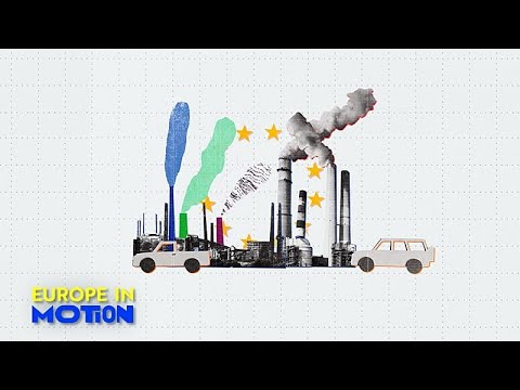 Luftverschmutzung Europa – Smog und Luftverschmutzung über einer europäischen Großstadt – gefährlicher Feinstaub PM2,5 in de…