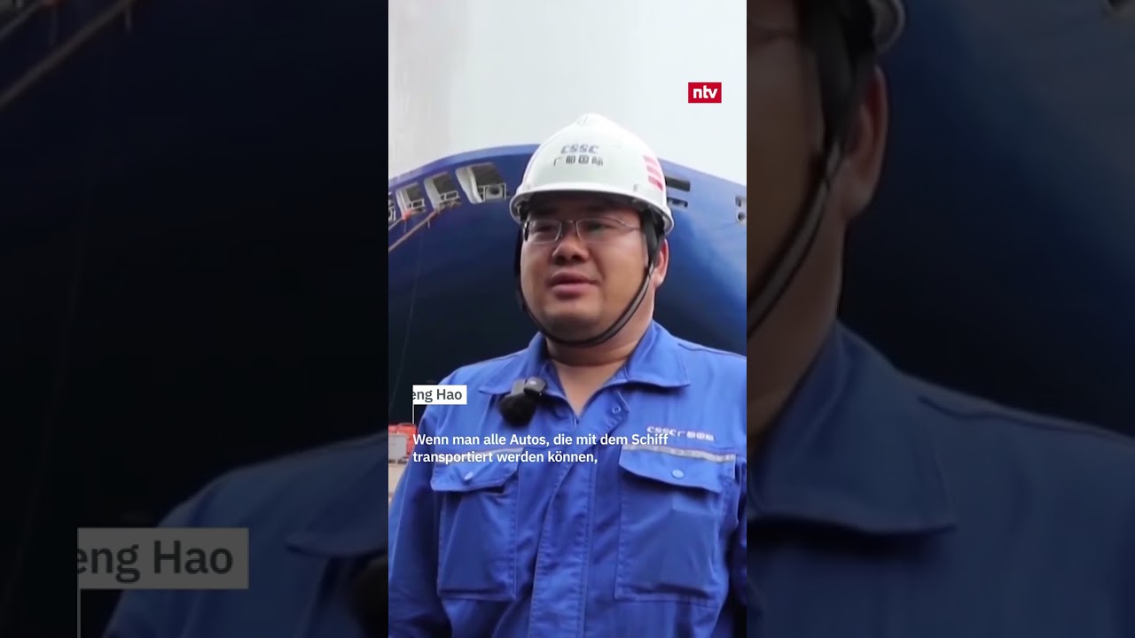 Die Glovis Leader, das größte Autotransportschiff der Welt, läuft im chinesischen Guangzhou vom Stapel