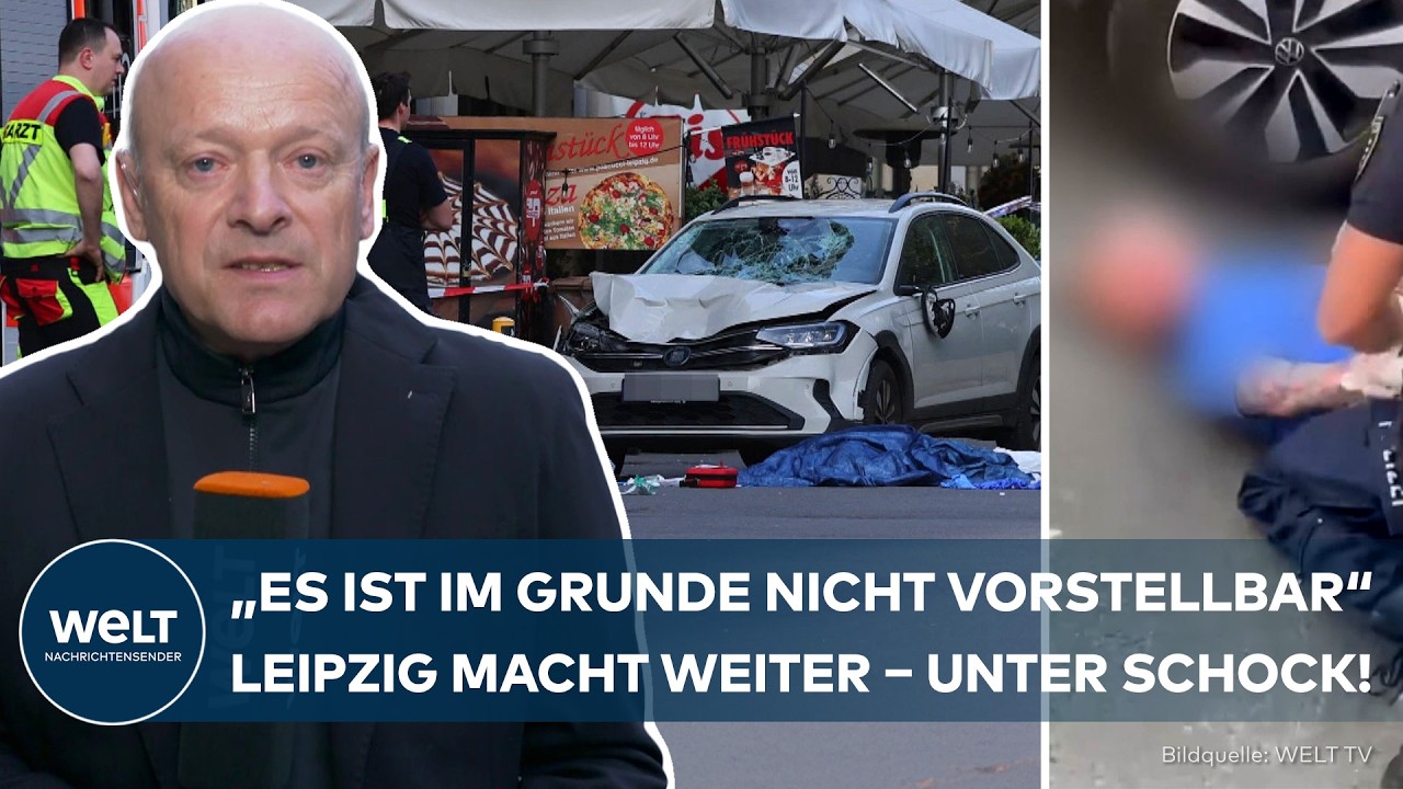 Amokfahrt Leipzig – Polizeiabsperrung nach der Amokfahrt in Leipzig an der Grimmaischen Straße mit Kerzen und Blumen