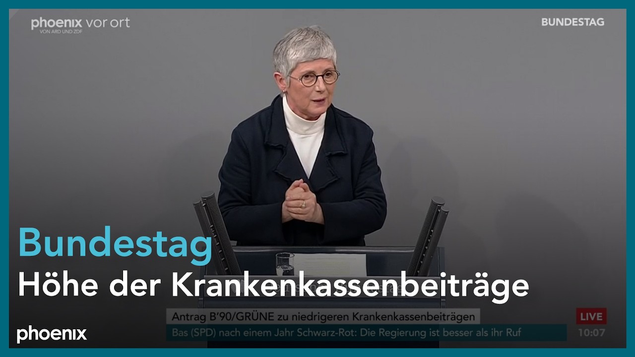 Blick in den Deutschen Bundestag während der Debatte über steigende Krankenkassenbeiträge und GKV-Reform 2026