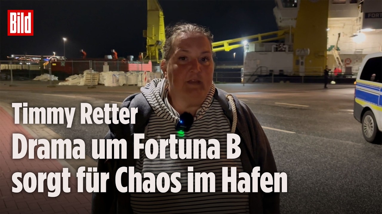Fortuna B Cuxhaven – Das Schiff Fortuna B läuft unter Polizeibegleitung in den Hafen von Cuxhaven ein