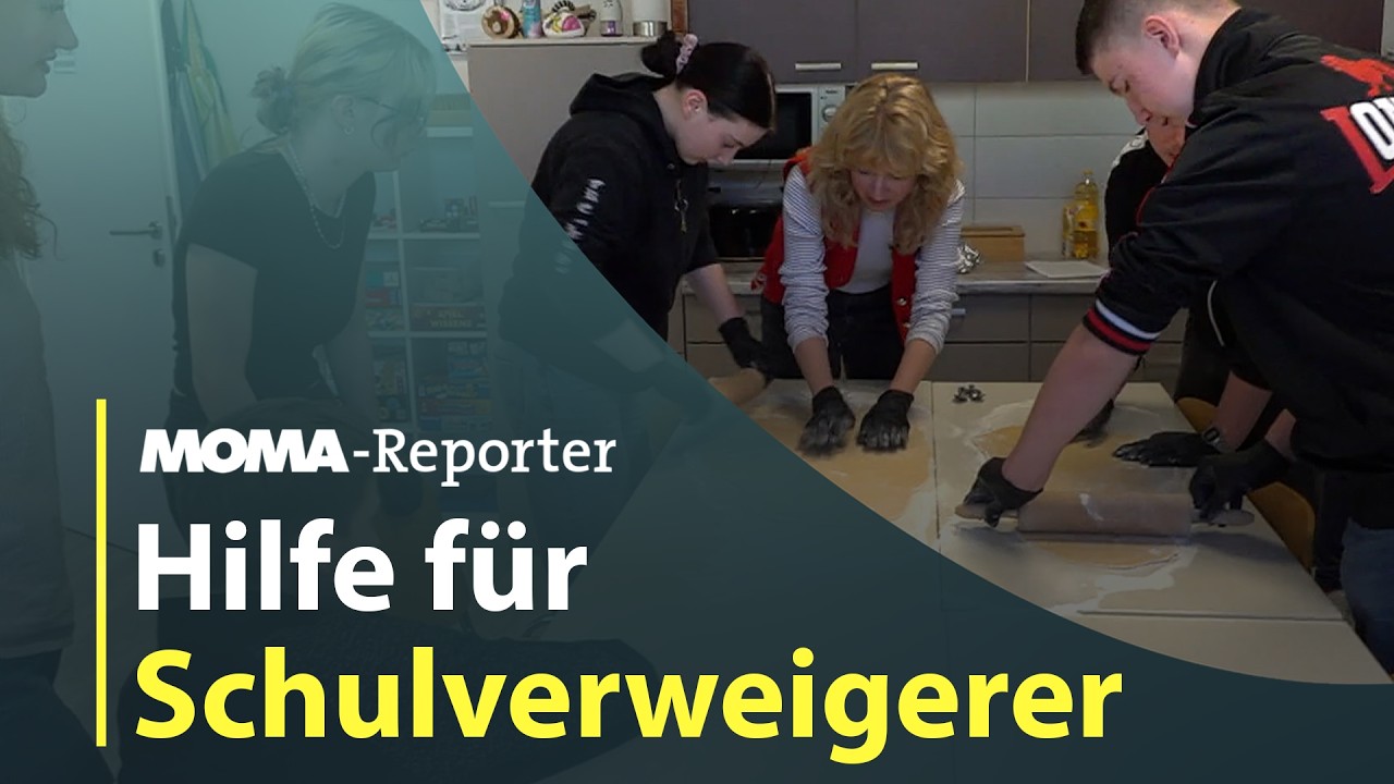 Jugendliche kochen gemeinsam in einer Schulküche im Projekt gegen Schulverweigerung in Zwickau