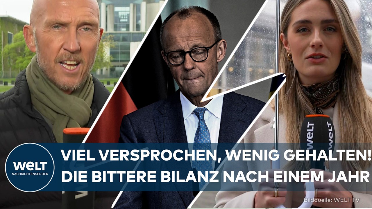 Bundeskanzler Friedrich Merz vor dem Kanzleramt – ein Jahr Schwarz-Rot Bilanz der Bundesregierung