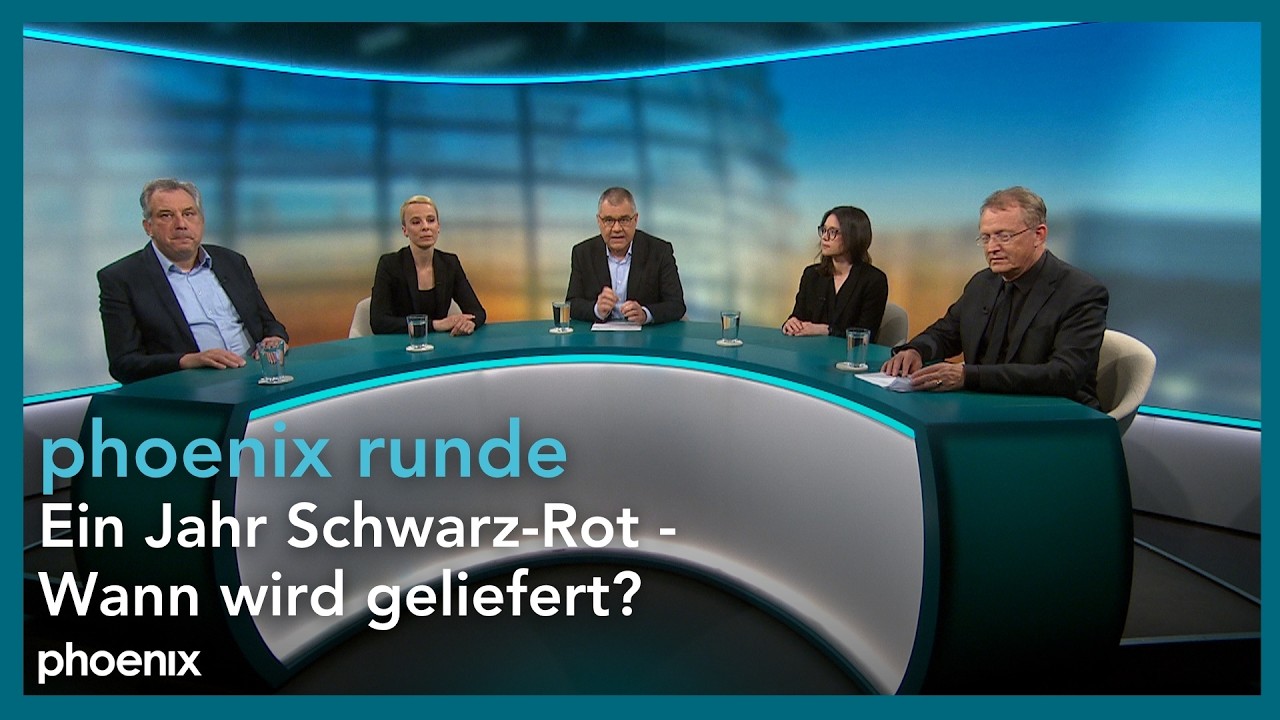 Schwarz-Rot Koalition – Friedrich Merz und Lars Klingbeil bei einer Pressekonferenz zur Bilanz der schwarz-roten Koalition n…