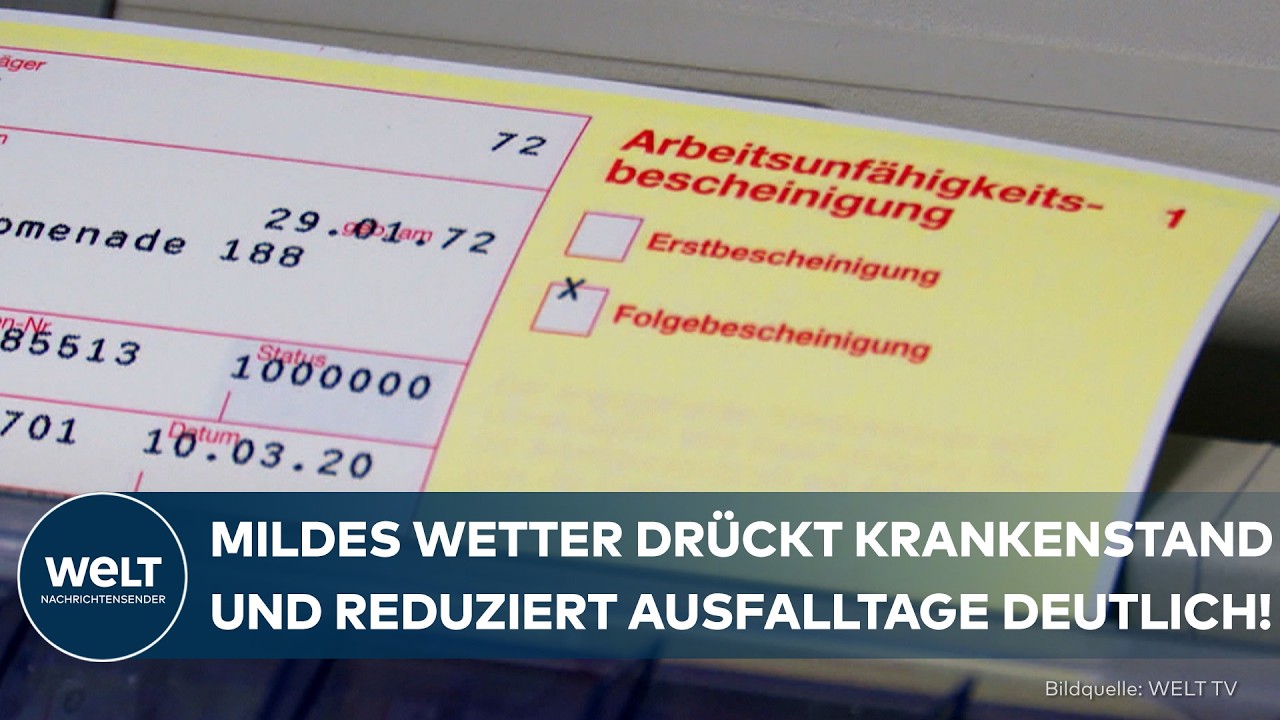 Arbeitnehmer am Schreibtisch – gesunkener Krankenstand dank milder Erkältungssaison 2026