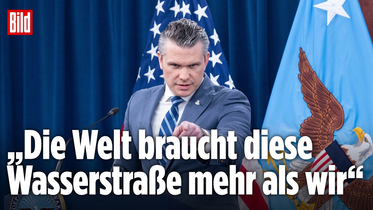 Hegseth Iran Warnung – US-Verteidigungsminister Pete Hegseth warnt den Iran vor verheerender Feuerkraft in der Straße von Ho…