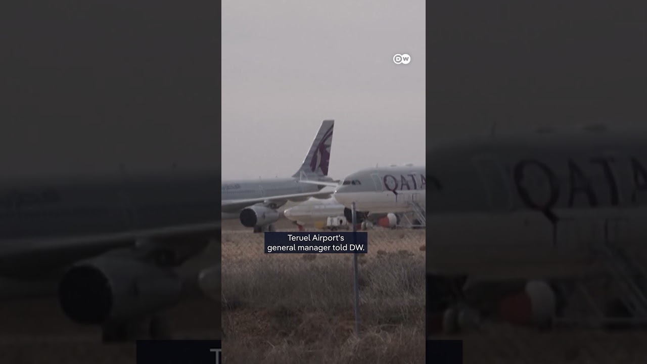 Iran-Konflikt Luftfahrt – Abgestellte Qatar-Airways-Langstreckenjets auf dem Flughafen Teruel in Spanien wegen des Iran-Konf…