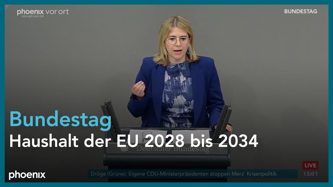 Plenarsaal des Deutschen Bundestages während der Debatte zum EU-Finanzrahmen 2028 bis 2034