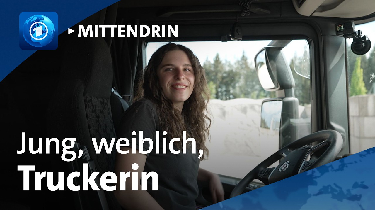 Junge LKW-Fahrerin Amira Sami sitzt mit 20 Jahren am Steuer eines 40-Tonners im Saarland