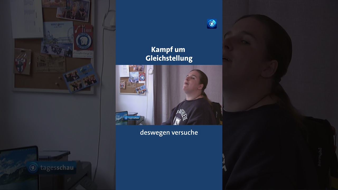 Frau mit spastischer Lähmung im Rollstuhl kämpft für Behinderung Gleichstellung im Alltag