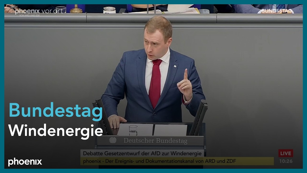 Windkraftanlagen in einer deutschen Landschaft – Windenergie Bundestag debattiert über Ausbau und Moratorium