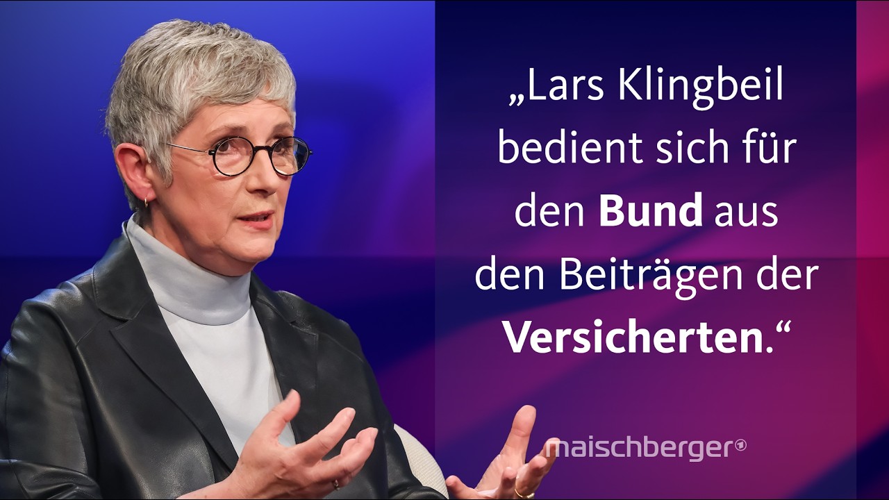 Nina Warken (CDU) und Britta Haßelmann (Grüne) diskutieren im TV-Studio über die Gesundheitsreform und steigende Kassenbeitr…