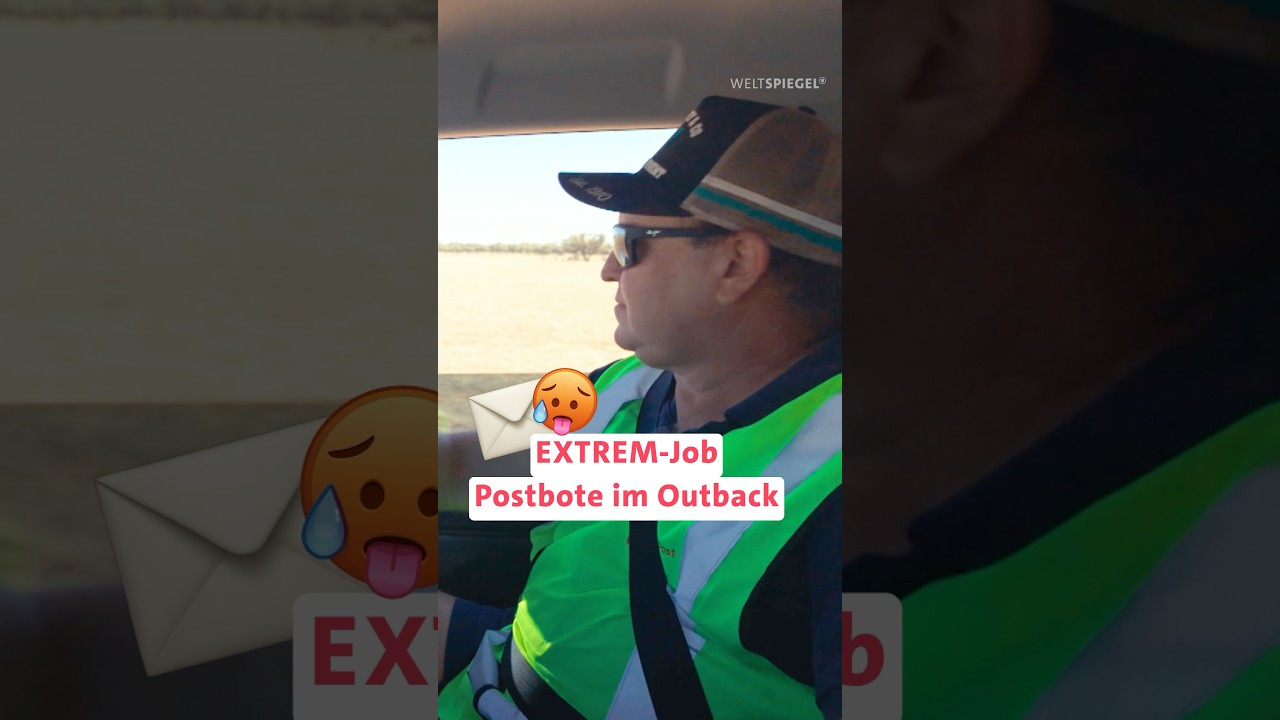 Outback-Postbote Jamie fährt mit seinem Lieferwagen durch die staubige australische Wüste bei extremer Hitze