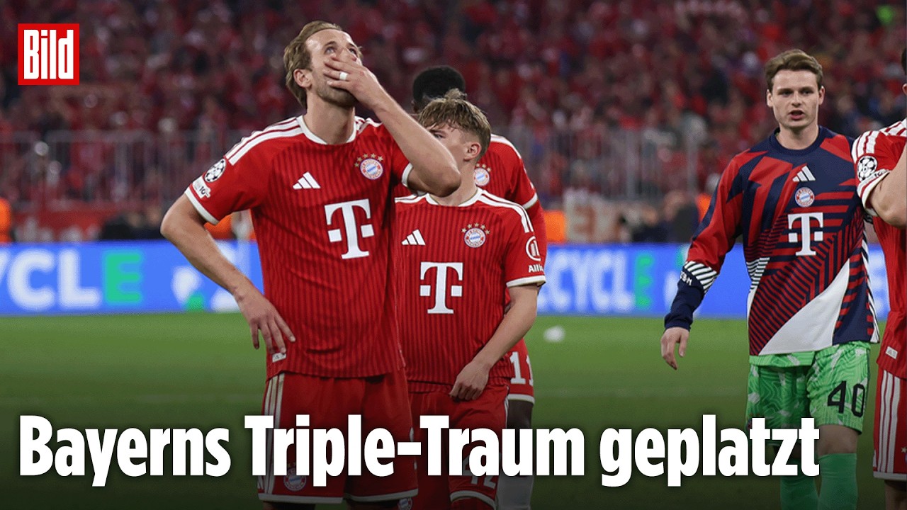 FC Bayern Champions League – FC Bayern München Spieler nach dem Champions-League-Ausscheiden gegen Paris Saint-Germain in de…