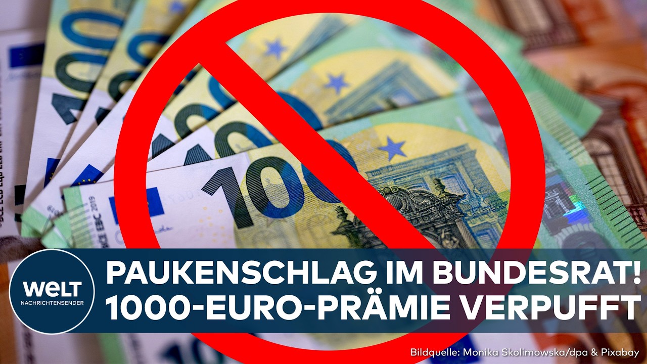 Bundesrat-Plenarsaal in Berlin während der Abstimmung über die 1.000-Euro-Entlastungsprämie