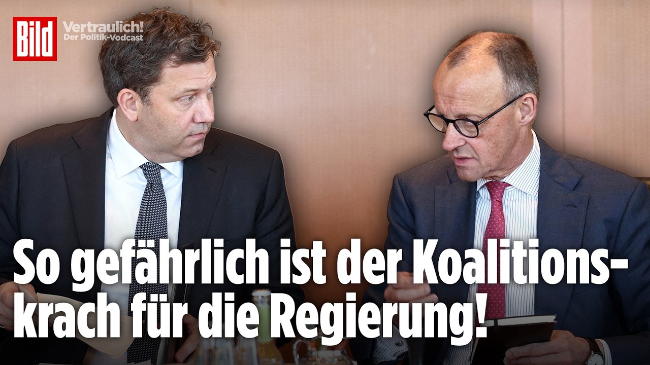 Friedrich Merz und Lars Klingbeil beim Koalitionsstreit zwischen Union und SPD im Bundestag