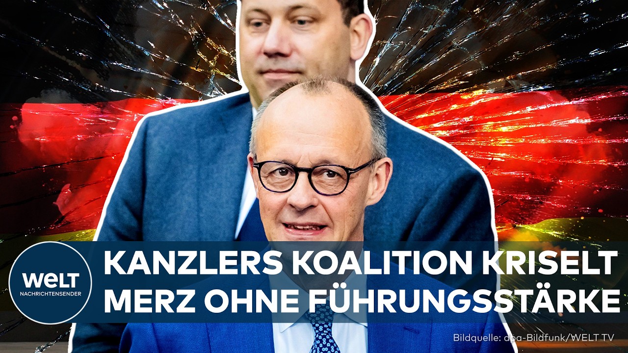 Friedrich Merz und SPD-Vertreter bei einer Pressekonferenz – Koalitionskrise der schwarz-roten Bundesregierung