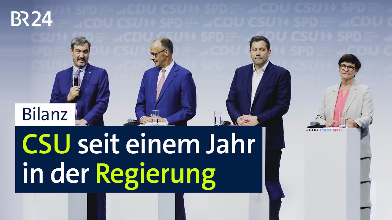 CSU Bilanz Bundesregierung – Markus Söder bei einer Pressekonferenz zur CSU-Bilanz nach einem Jahr in der Bundesregierung