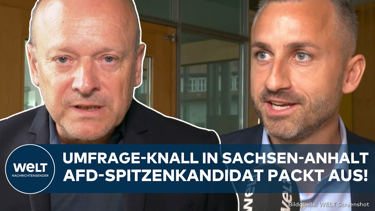 AfD-Spitzenkandidat Ulrich Siegmund spricht bei einem Bürgerdialog zur AfD Sachsen-Anhalt Umfrage