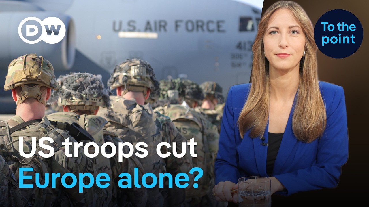 US-Truppenabzug Europa – Soldaten vor dem US-Luftwaffenstützpunkt Ramstein in Deutschland – Symbol für den drohenden US-Trup…