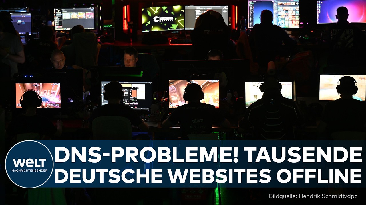 Bildschirm zeigt Fehlermeldung beim Aufrufen einer .de-Website nach DNS-Störung bei der DENIC