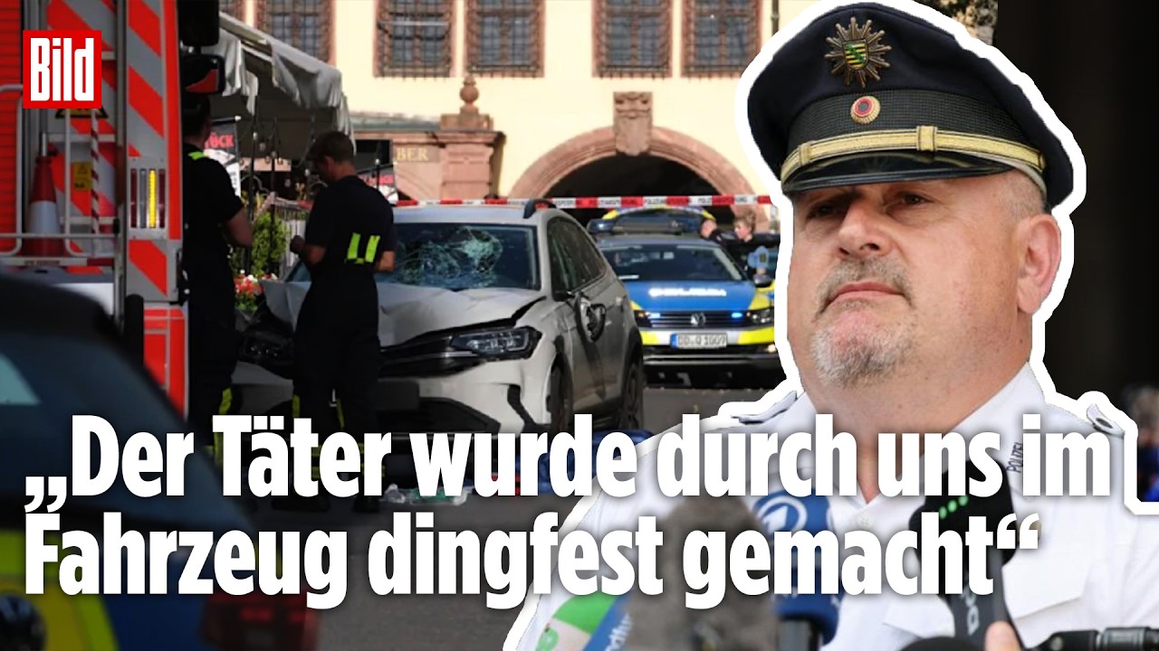 Amokfahrt Leipzig – Polizeieinsatz nach der Amokfahrt in Leipzig auf der Grimmaischen Straße nahe dem Markt