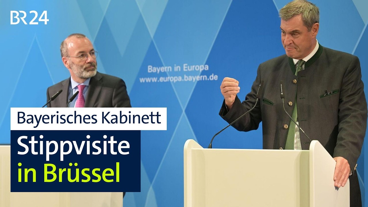 Bayerisches Kabinett Brüssel – Markus Söder beim Besuch des bayerischen Kabinetts in Brüssel – Verbrenner-Aus und US-Zölle i…