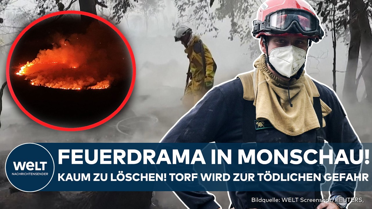 Hoher Venn Brand – Rauchsäulen über dem Hohen Venn – Großbrand im Grenzgebiet zwischen Belgien und Deutschland nahe Monschau