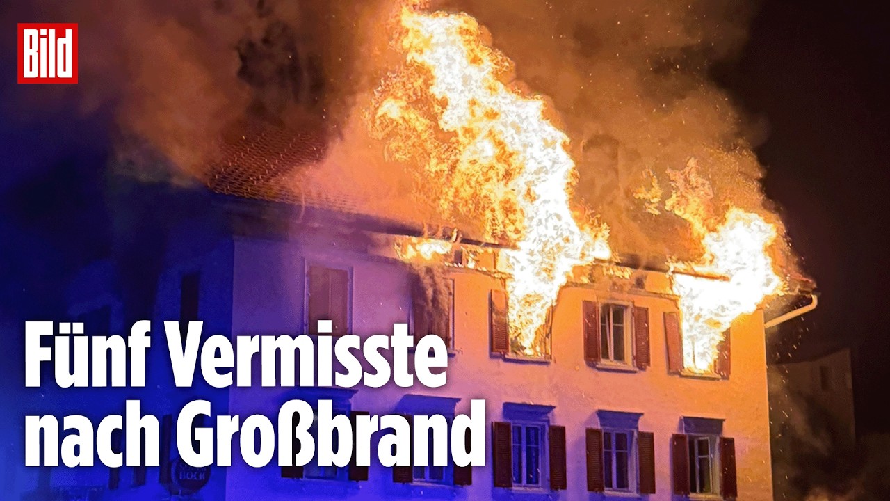 Hausbrand Thusis – Feuerwehreinsatz bei Hausbrand in Thusis, Kanton Graubünden – Flammen zerstören mehrstöckiges Wohngebäude