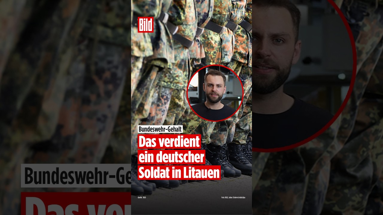 Deutscher Bundeswehrsoldat in Litauen bei der NATO-Stationierung – Bundeswehr Litauen Sold im Vergleich