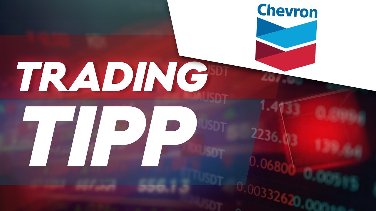 Chevron Aktie – Chevron-Logo auf einem Bildschirm mit steigendem Aktienkurs-Chart und Ölpreis-Indikator im Hintergrund