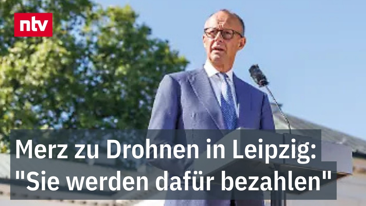Bundeskanzler Friedrich Merz spricht auf der Kabinettsklausur über den Drohnenangriff Leipzig und Sicherheitspolitik
