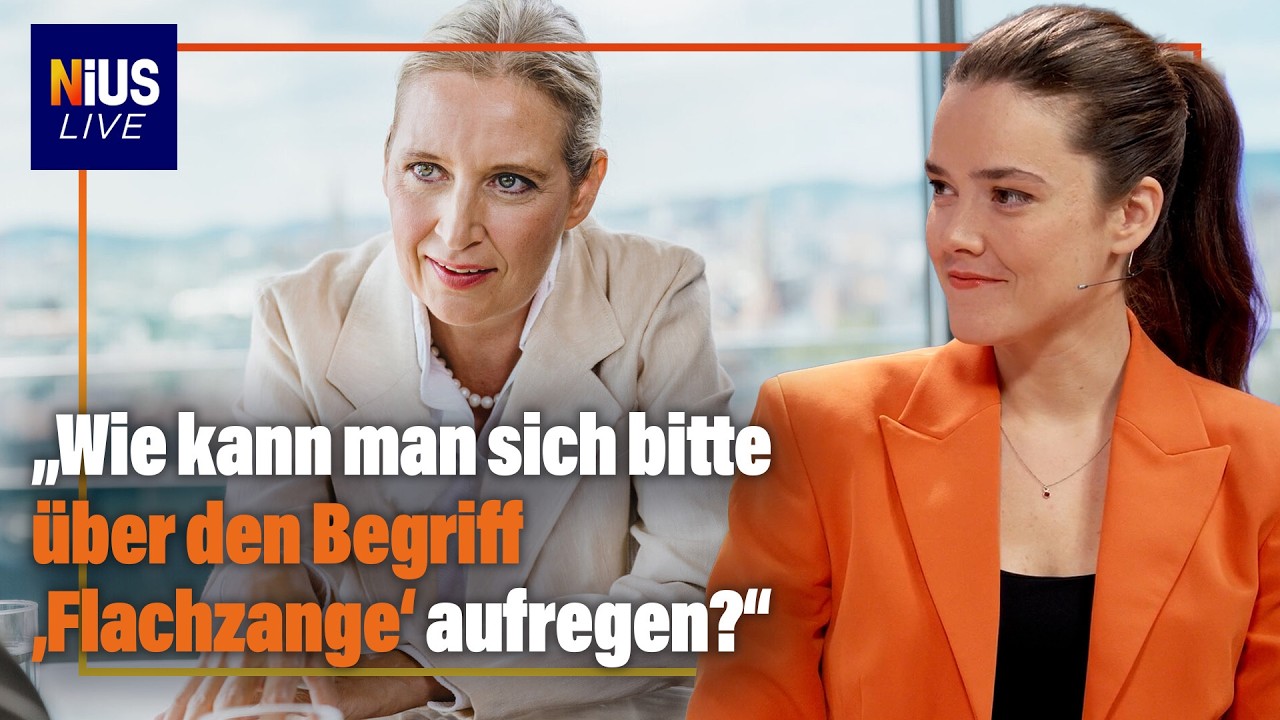 Weidel Flachzangen – AfD-Chefin Alice Weidel beim ZDF-Sommerinterview, wo sie Merz und Klingbeil als Flachzangen bezeichnete
