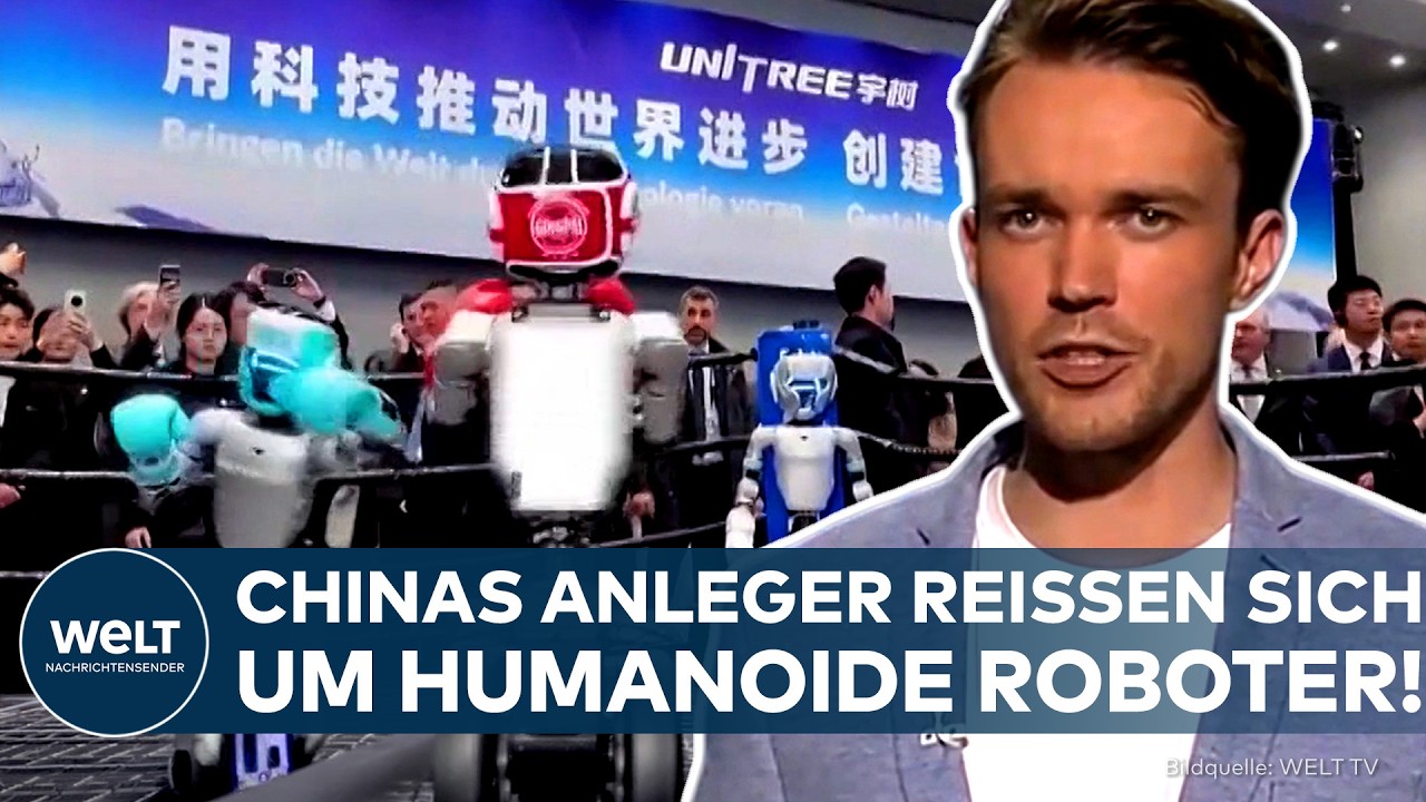 Humanoider Roboter von Unitree beim Laufen auf einer Teststrecke – Symbol für den Börsengang in Shanghai