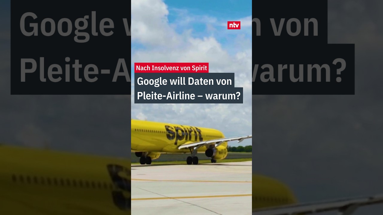 Spirit Airlines Daten – Google-Logo vor einem Spirit Airlines Flugzeug – Datenkauf zur KI-Entwicklung sorgt für Streit