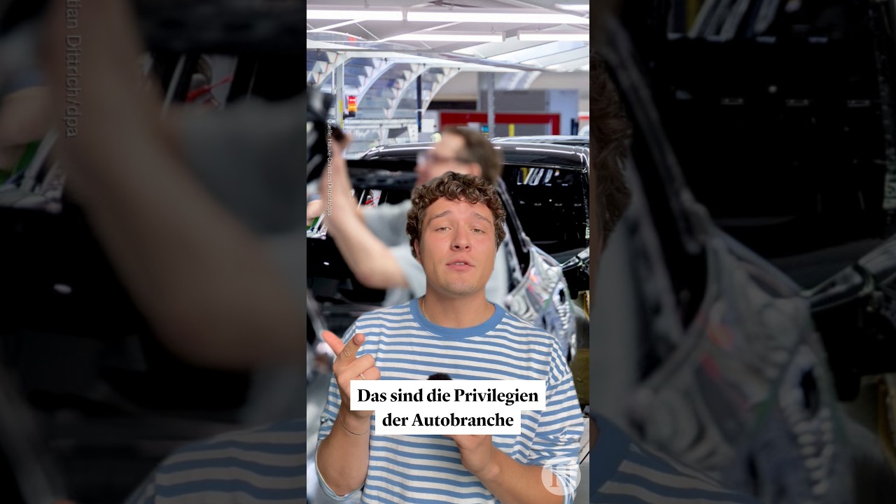 Arbeiter am Fließband in einem deutschen Automobilwerk – Symbol für Autoprivilegien der Branche