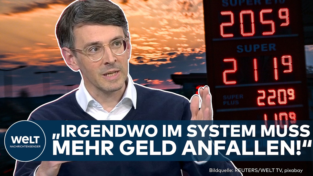 Zapfsäule an einer deutschen Tankstelle mit hohem Benzinpreis auf dem Preisschild