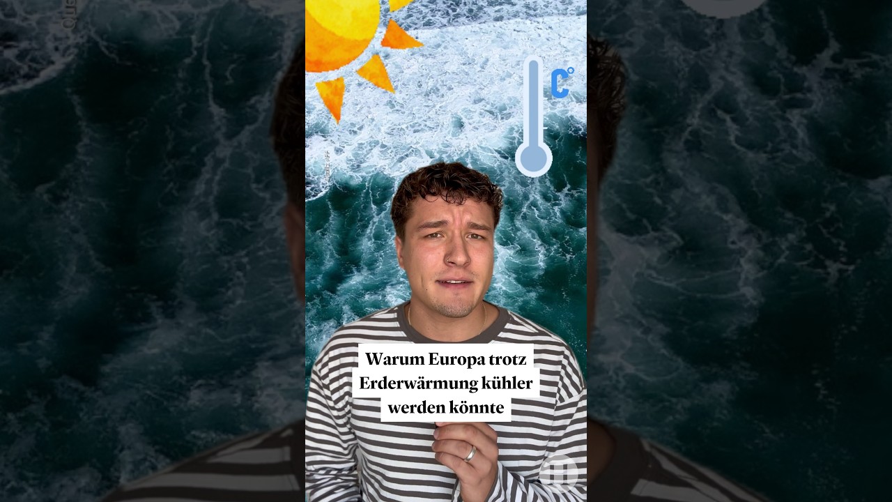 Visualisierung der AMOC Atlantik Strömung mit warmem Oberflächenwasser und kaltem Tiefenwasser im Querschnitt
