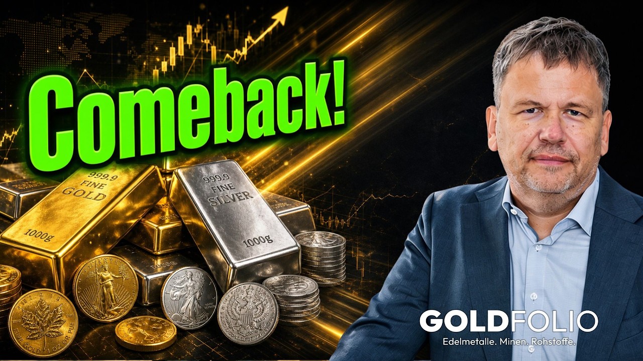Goldbarren und Goldmünzen auf einem Tisch – Goldpreis auf Rekordhoch mit Korrekturpotenzial