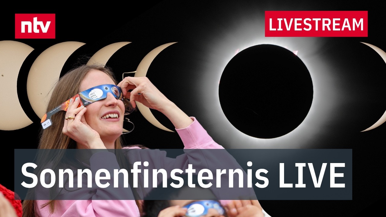 Totale Sonnenfinsternis – der Mond verdeckt vollständig die Sonne, sichtbare Korona um den Mondschatten