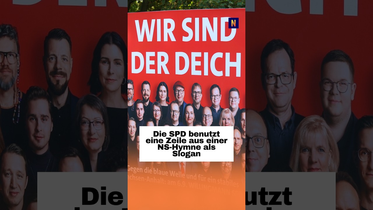 SPD-Slogan NS-Hymne – SPD-Wahlkampfplakat mit dem Slogan „Wir sind der Deich" – einer Zeile aus einer NS-Hymne von 1936