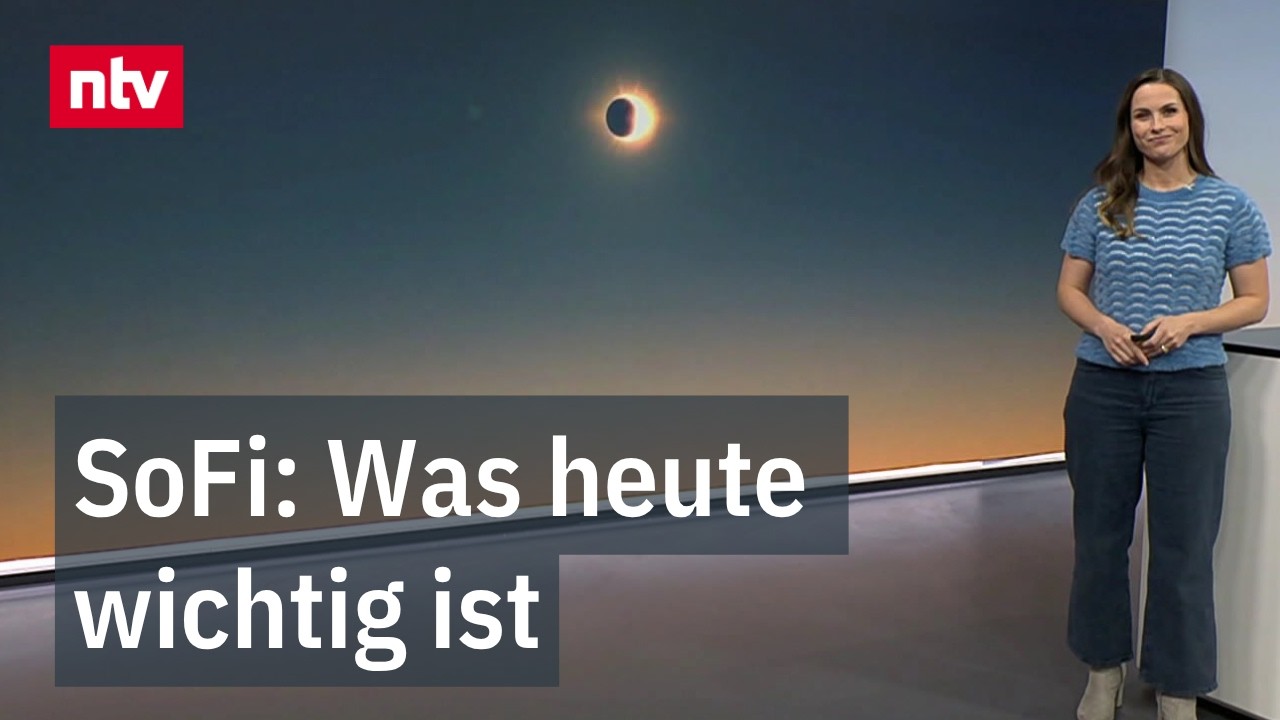 Partielle Sonnenfinsternis über Deutschland – der Mond bedeckt einen Großteil der Sonne am Abendhimmel