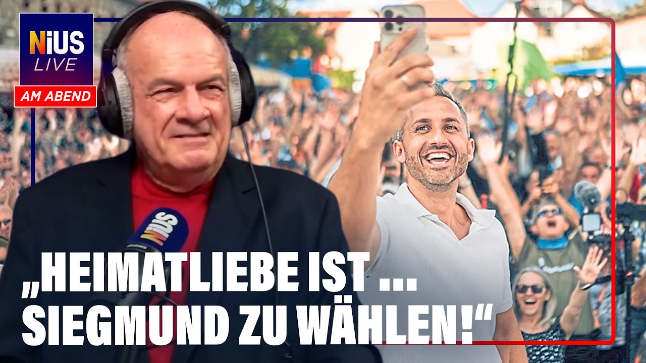 Heimatliebe-Kampagne AfD – Wahlkampf-Plakat der Heimatliebe-Kampagne gegen die AfD bei einer Veranstaltung in Sachsen-Anhalt