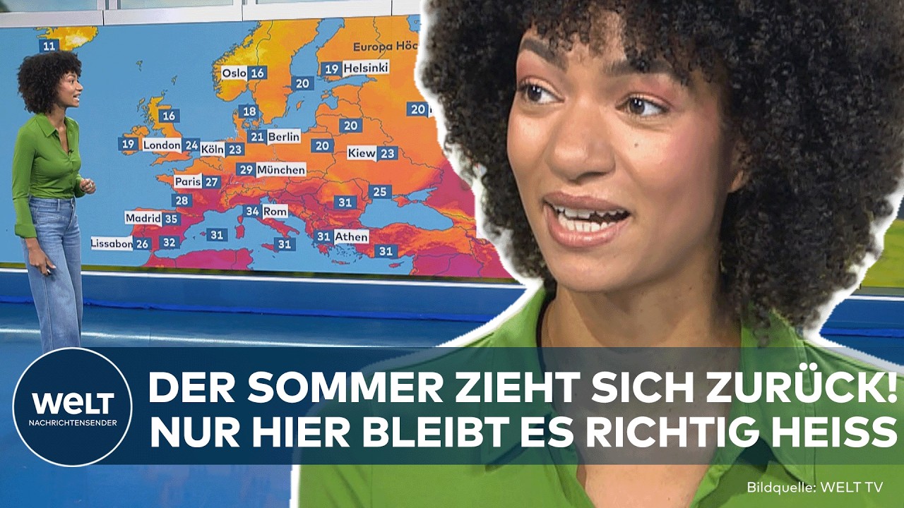 Regenwolken über deutschen Städten – Wetter Deutschland mit Sonne im Süden und Schauern im Norden