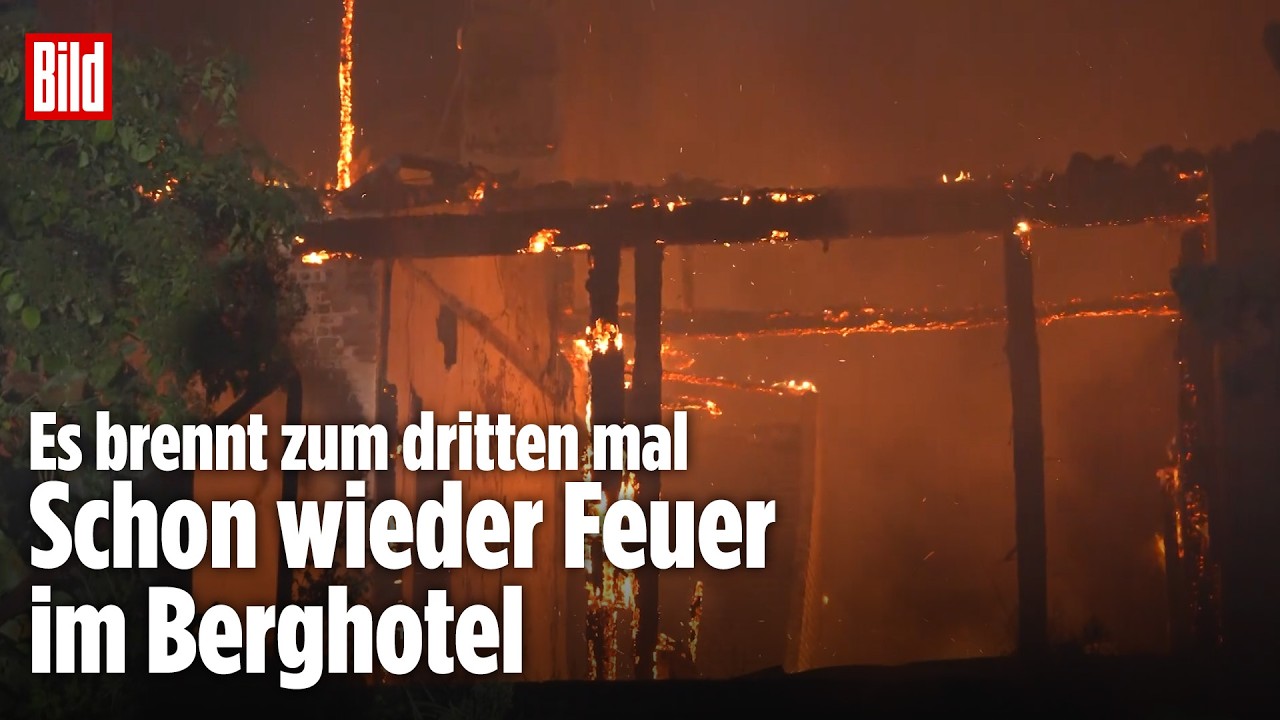 Feuerwehreinsatz beim Hotelbrand Hamburg Wulksberg – Dachstuhl in Flammen mit Waldbrand-Gefahr durch Funkenflug
